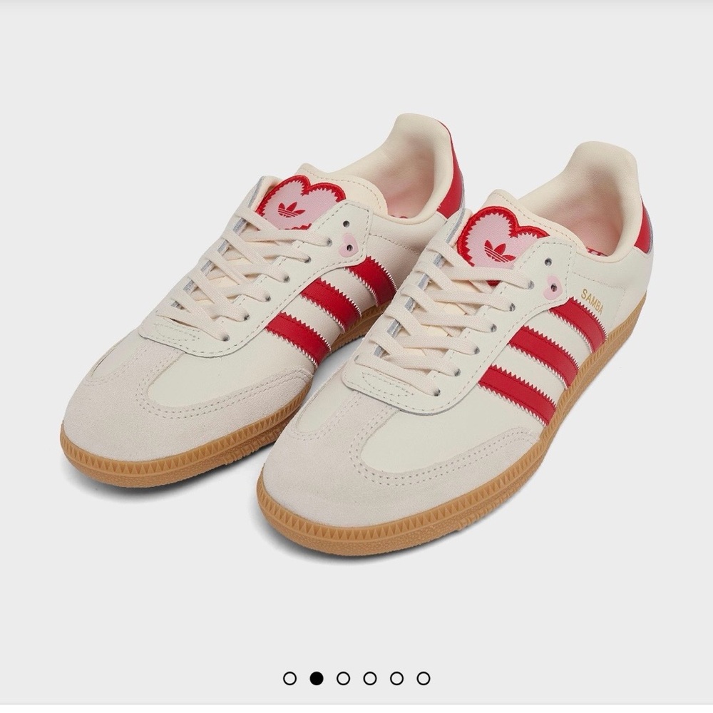 Adidas Samba Sneakers in Cream and Red